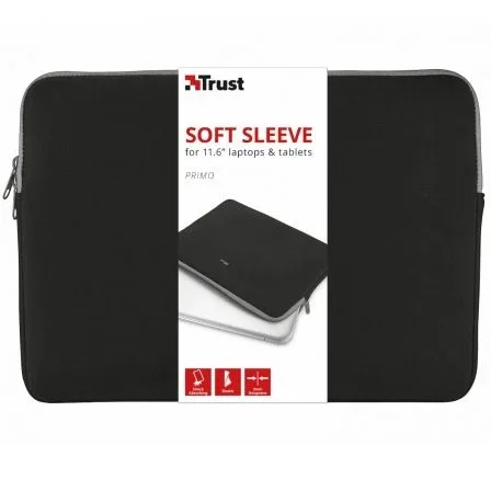 Trust Funda Primo Soft Sleeve para Portátiles y Tablets hasta 11.6" Negra Trust Funda Primo Soft Sleeve para Portátiles y Tablets hasta 11.6" Negra